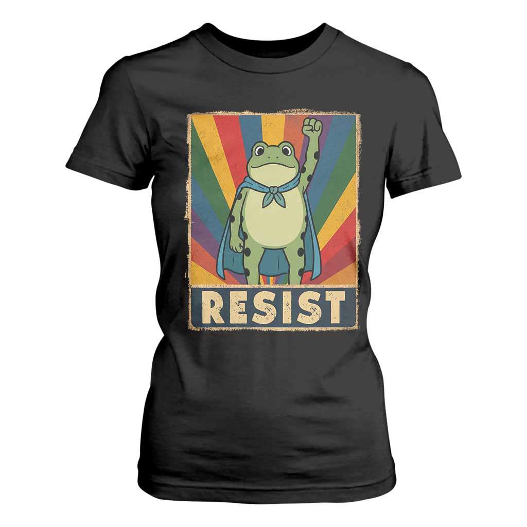 Rainbow Resist Frog T Shirt For Women Portland Pride and Protest Resistance TS02 Black Print Your Wear