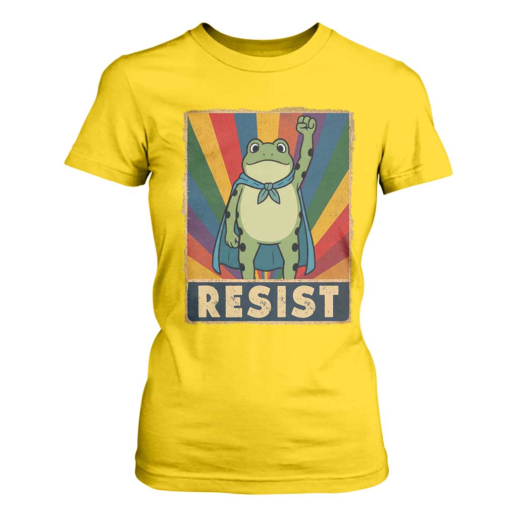 Rainbow Resist Frog T Shirt For Women Portland Pride and Protest Resistance TS02 Daisy Print Your Wear