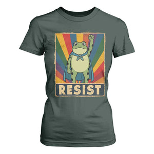 Rainbow Resist Frog T Shirt For Women Portland Pride and Protest Resistance TS02 Dark Forest Green Print Your Wear