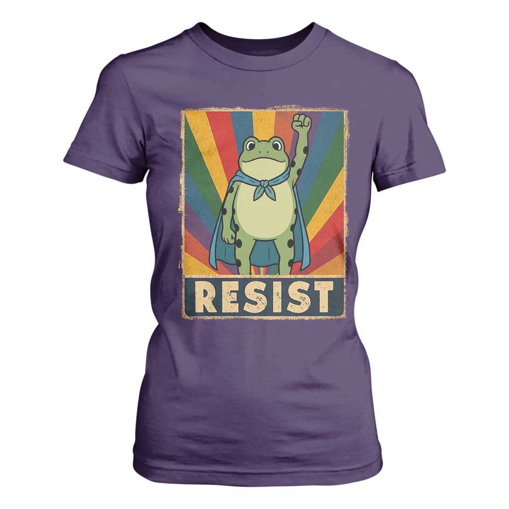 Rainbow Resist Frog T Shirt For Women Portland Pride and Protest Resistance TS02 Purple Print Your Wear