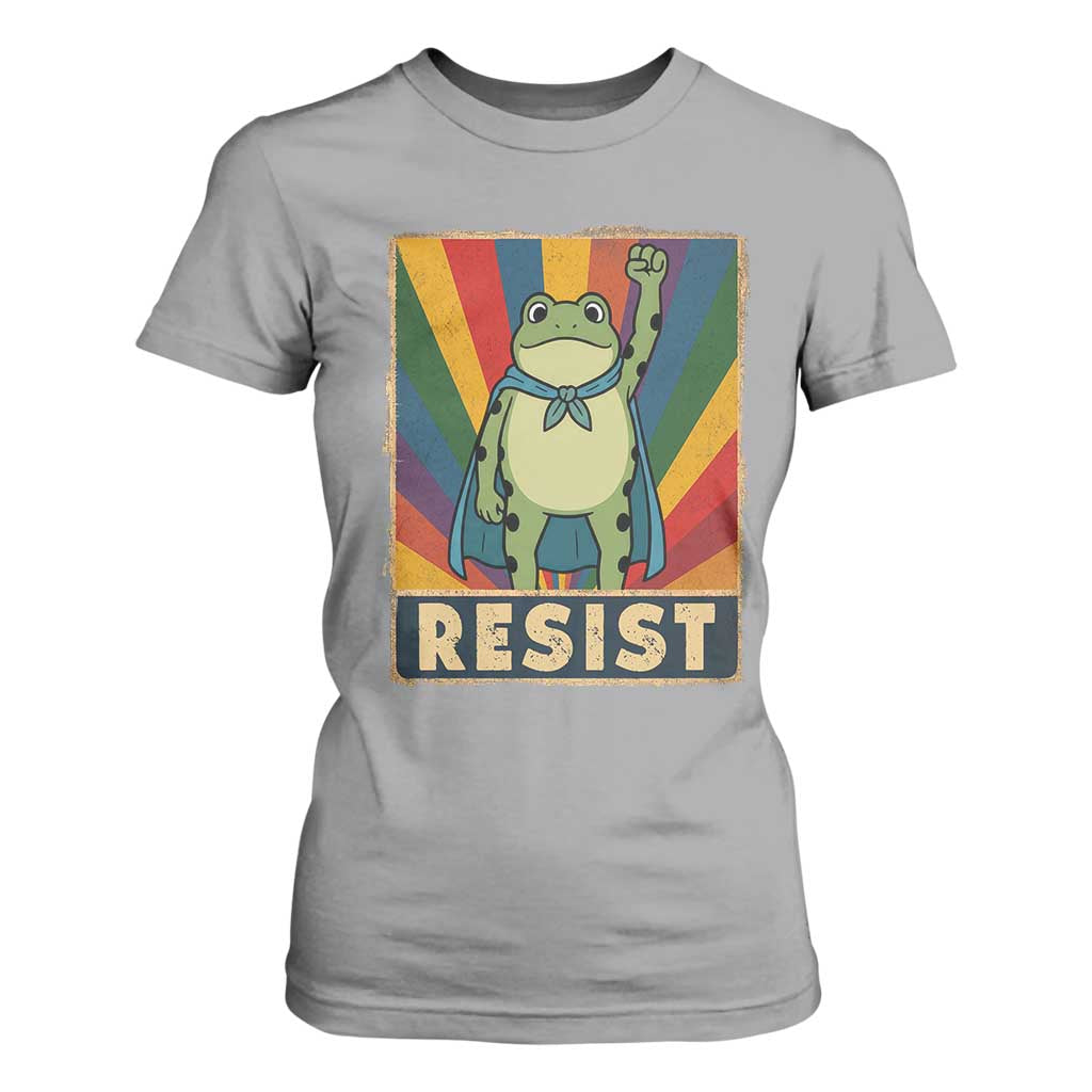Rainbow Resist Frog T Shirt For Women Portland Pride and Protest Resistance TS02 Sport Gray Print Your Wear