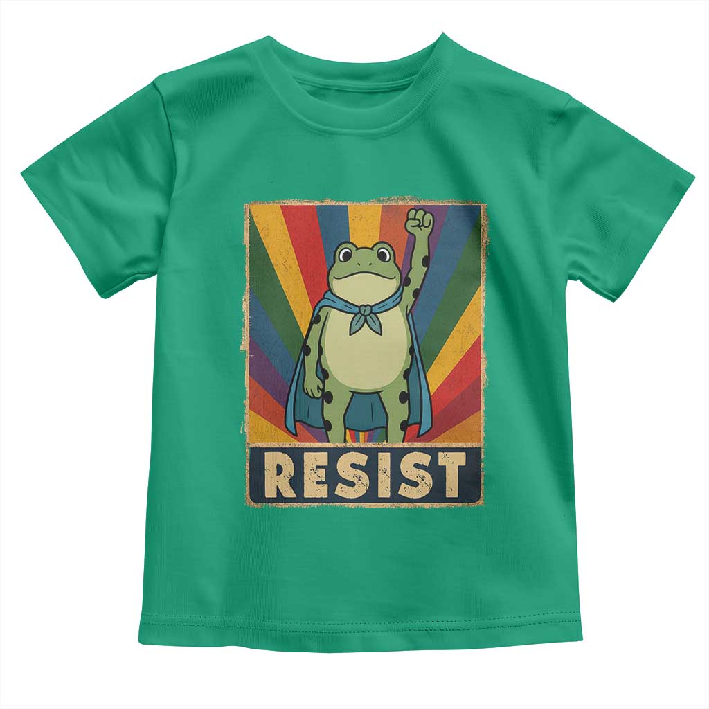 Rainbow Resist Frog Toddler T Shirt Portland Pride and Protest Resistance TS02 Irish Green Print Your Wear