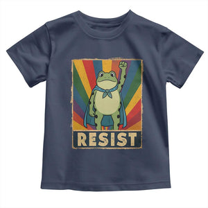Rainbow Resist Frog Toddler T Shirt Portland Pride and Protest Resistance TS02 Navy Print Your Wear