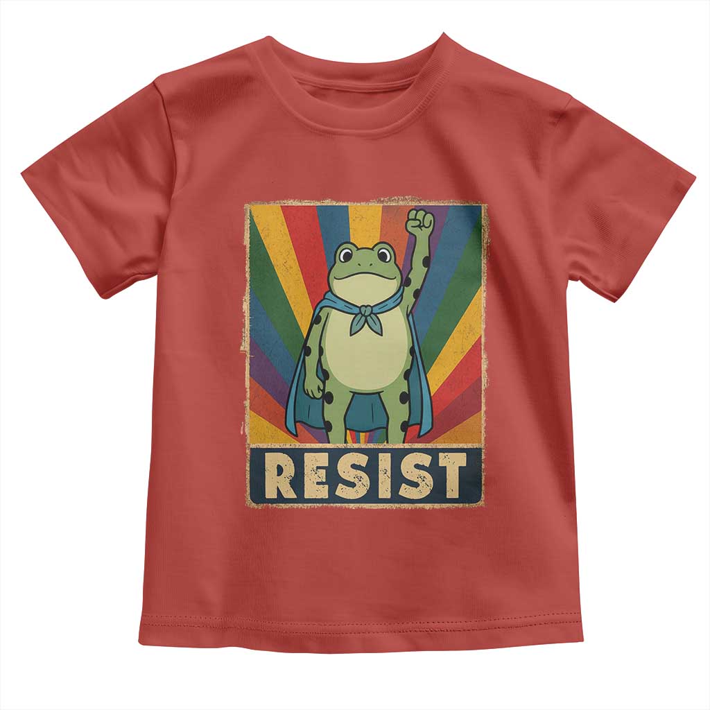 Rainbow Resist Frog Toddler T Shirt Portland Pride and Protest Resistance TS02 Red Print Your Wear