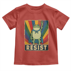 Rainbow Resist Frog Toddler T Shirt Portland Pride and Protest Resistance TS02 Red Print Your Wear