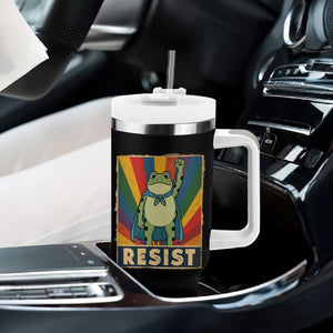 Rainbow Resist Frog Tumbler With Handle Portland Pride and Protest Resistance TS02 Print Your Wear