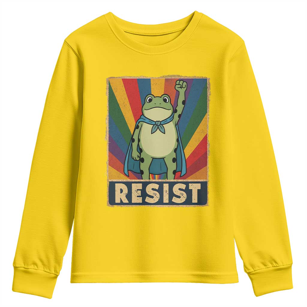 Rainbow Resist Frog Youth Sweatshirt Portland Pride and Protest Resistance TS02 Daisy Print Your Wear