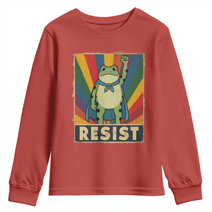 Rainbow Resist Frog Youth Sweatshirt Portland Pride and Protest Resistance TS02 Red Print Your Wear