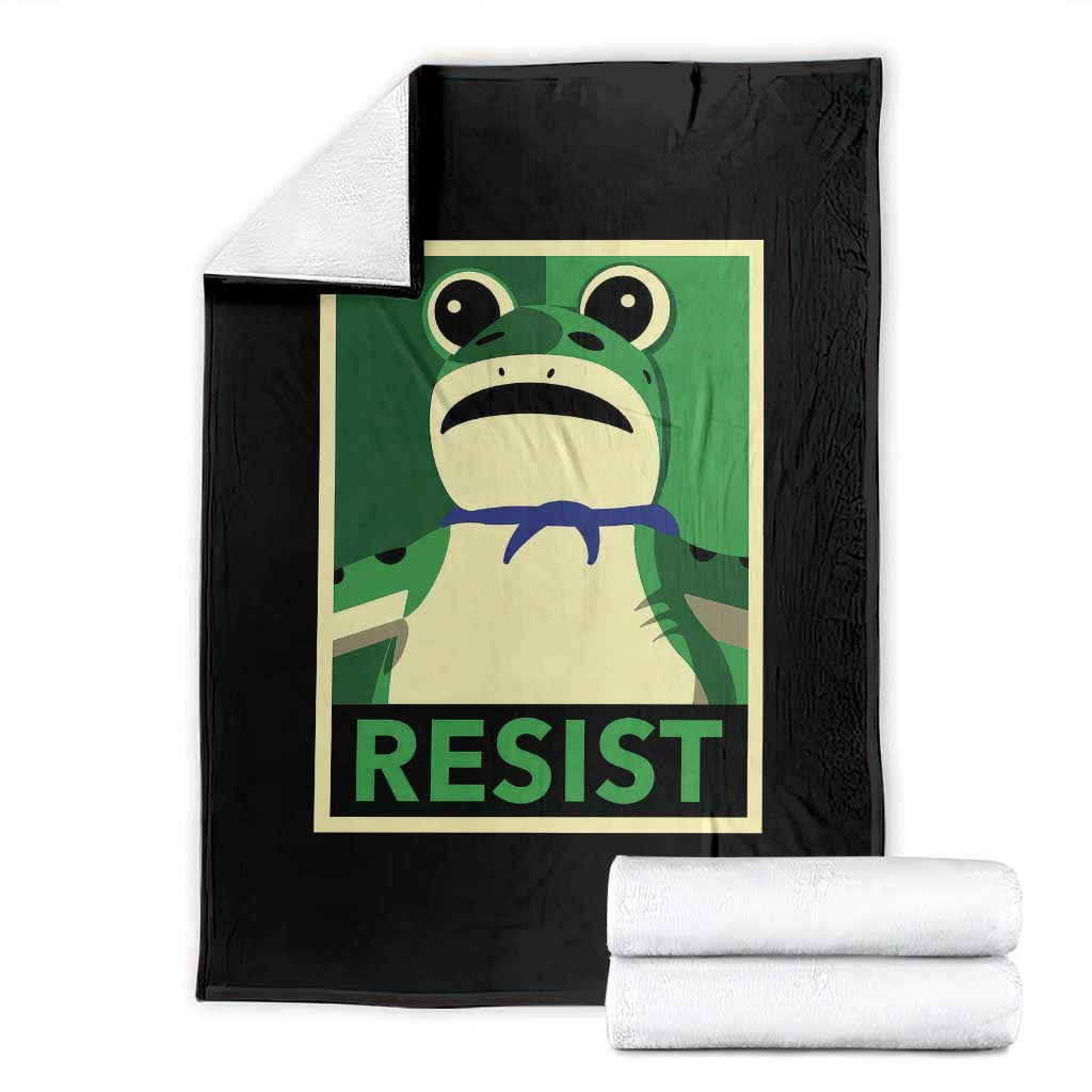 Frog Resist Poster Graphic Throw Blanket Portland Resistance Protest Minimalist TS02 Black Print Your Wear