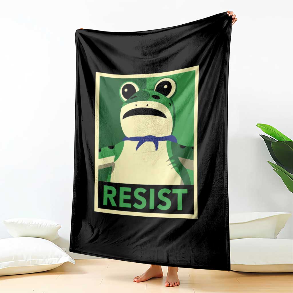 Frog Resist Poster Graphic Throw Blanket Portland Resistance Protest Minimalist TS02 Print Your Wear