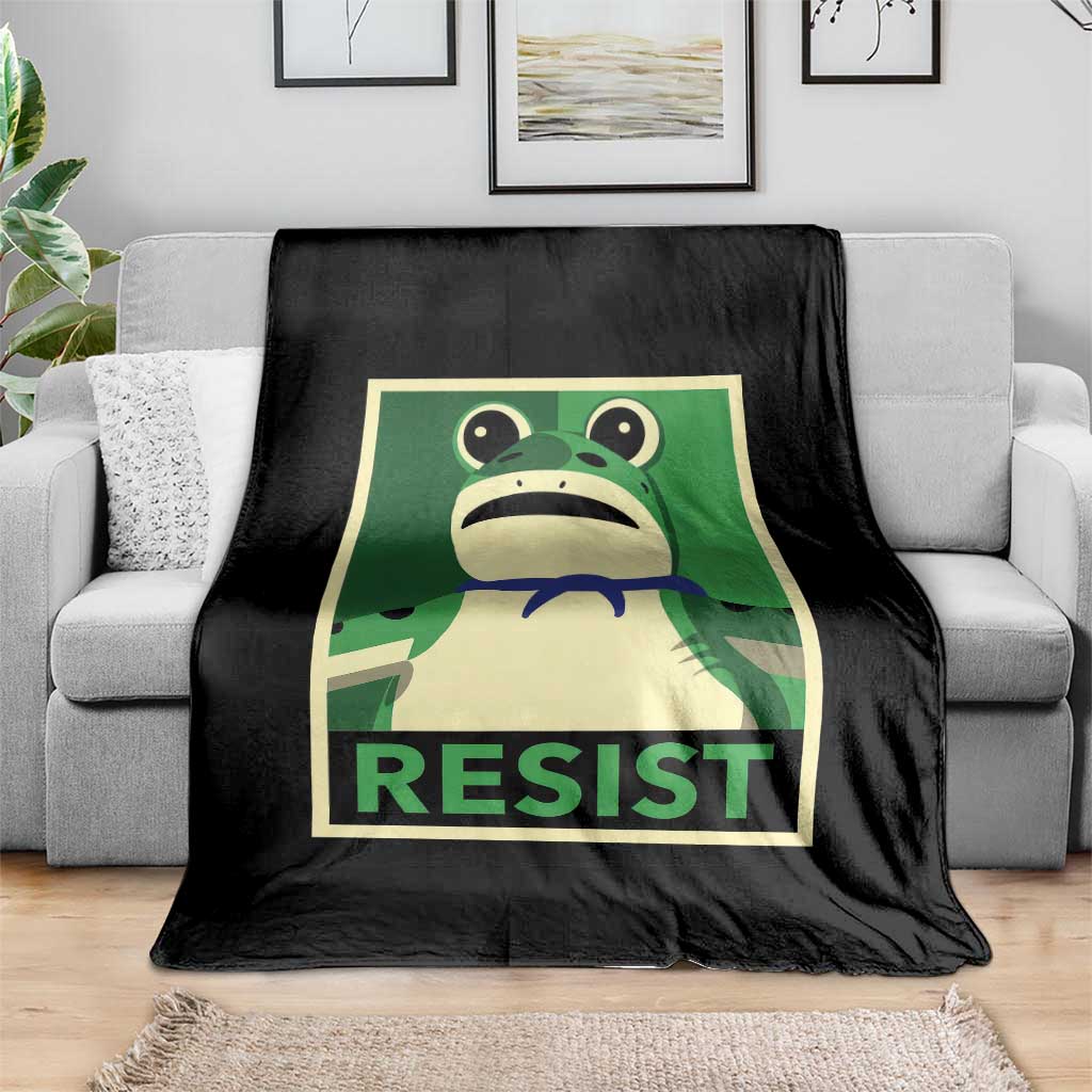 Frog Resist Poster Graphic Throw Blanket Portland Resistance Protest Minimalist TS02 Print Your Wear