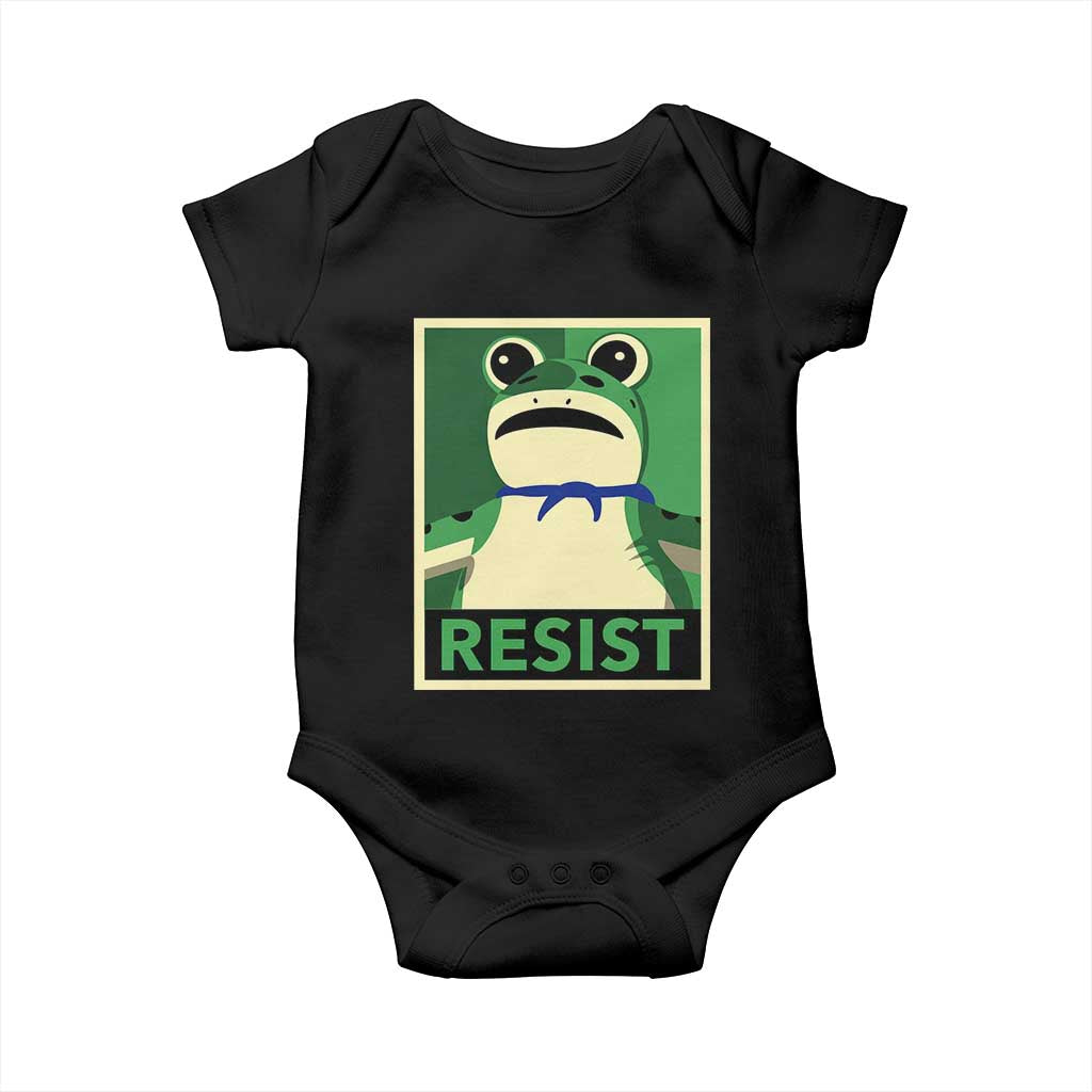Frog Resist Poster Graphic Baby Onesie Portland Resistance Protest Minimalist TS02 Black Print Your Wear