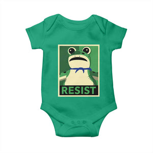Frog Resist Poster Graphic Baby Onesie Portland Resistance Protest Minimalist TS02 Irish Green Print Your Wear