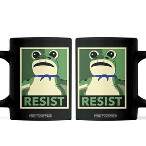 Frog Resist Poster Graphic Coffee Mug Portland Resistance Protest Minimalist TS02 Black Print Your Wear