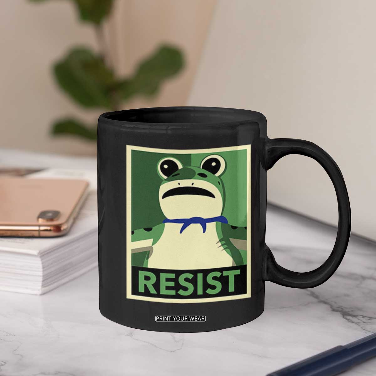 Frog Resist Poster Graphic Coffee Mug Portland Resistance Protest Minimalist TS02 Print Your Wear