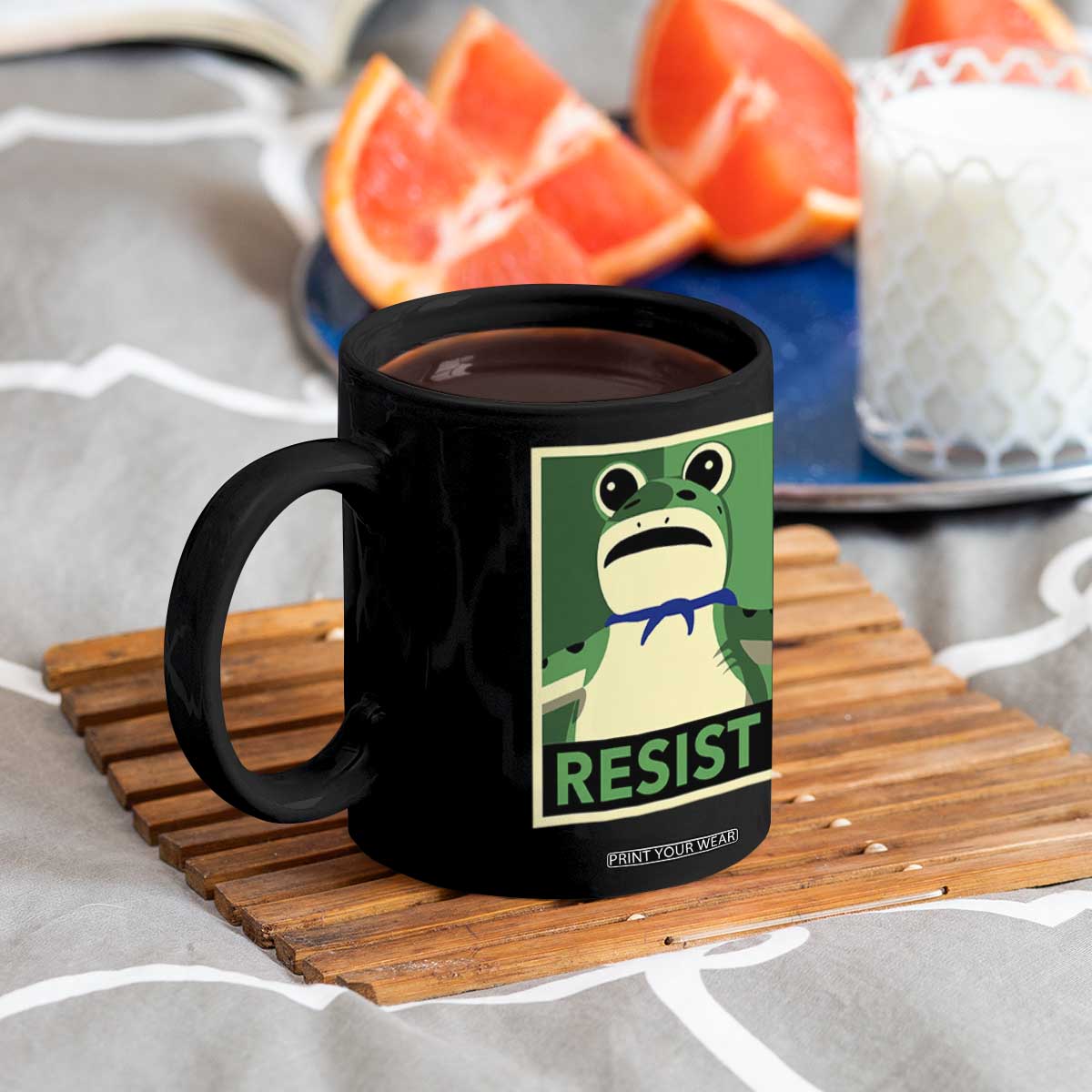 Frog Resist Poster Graphic Coffee Mug Portland Resistance Protest Minimalist TS02 Print Your Wear