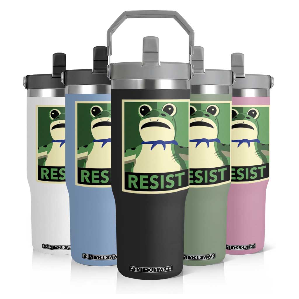 Frog Resist Poster Graphic Flip Straw Tumbler Portland Resistance Protest Minimalist TS02 Print Your Wear