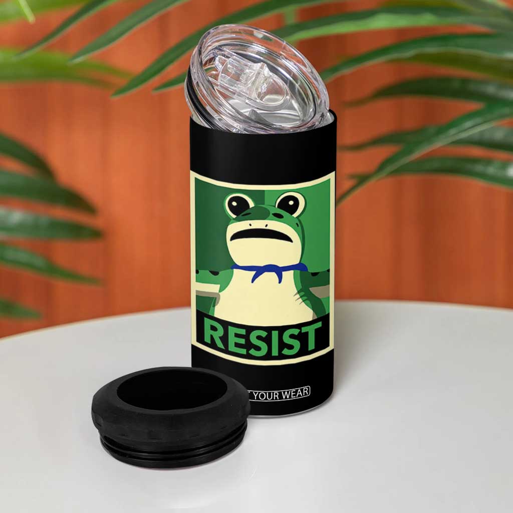 Frog Resist Poster Graphic 4 in 1 Can Cooler Tumbler Portland Resistance Protest Minimalist TS02 Print Your Wear