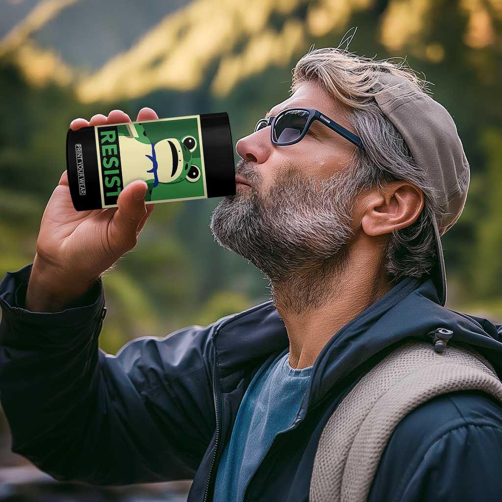 Frog Resist Poster Graphic 4 in 1 Can Cooler Tumbler Portland Resistance Protest Minimalist TS02 Print Your Wear