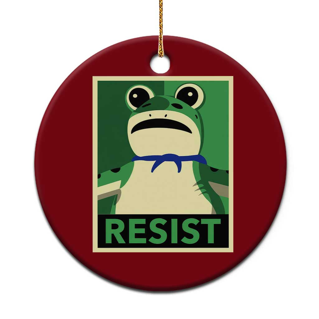 Frog Resist Poster Graphic Ceramic Ornament Portland Resistance Protest Minimalist - Print Your Wear