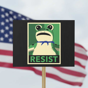 Frog Resist Poster Graphic Protest Sign Portland Resistance Protest Minimalist TS02 Horizontal 18" × 24" Black Print Your Wear