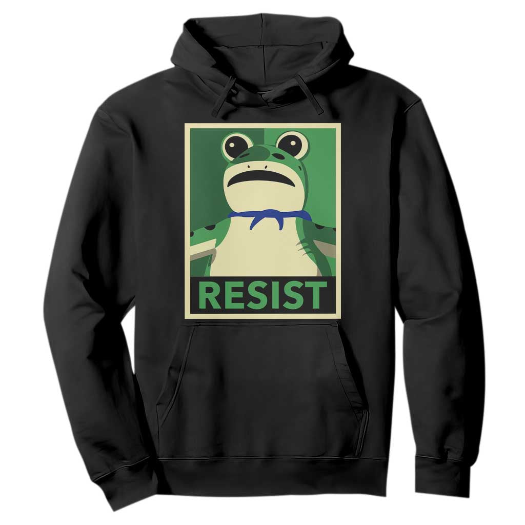 Frog Resist Poster Graphic Hoodie Portland Resistance Protest Minimalist TS02 Black Print Your Wear
