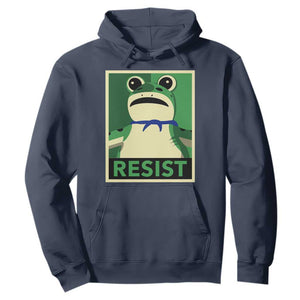 Frog Resist Poster Graphic Hoodie Portland Resistance Protest Minimalist TS02 Navy Print Your Wear