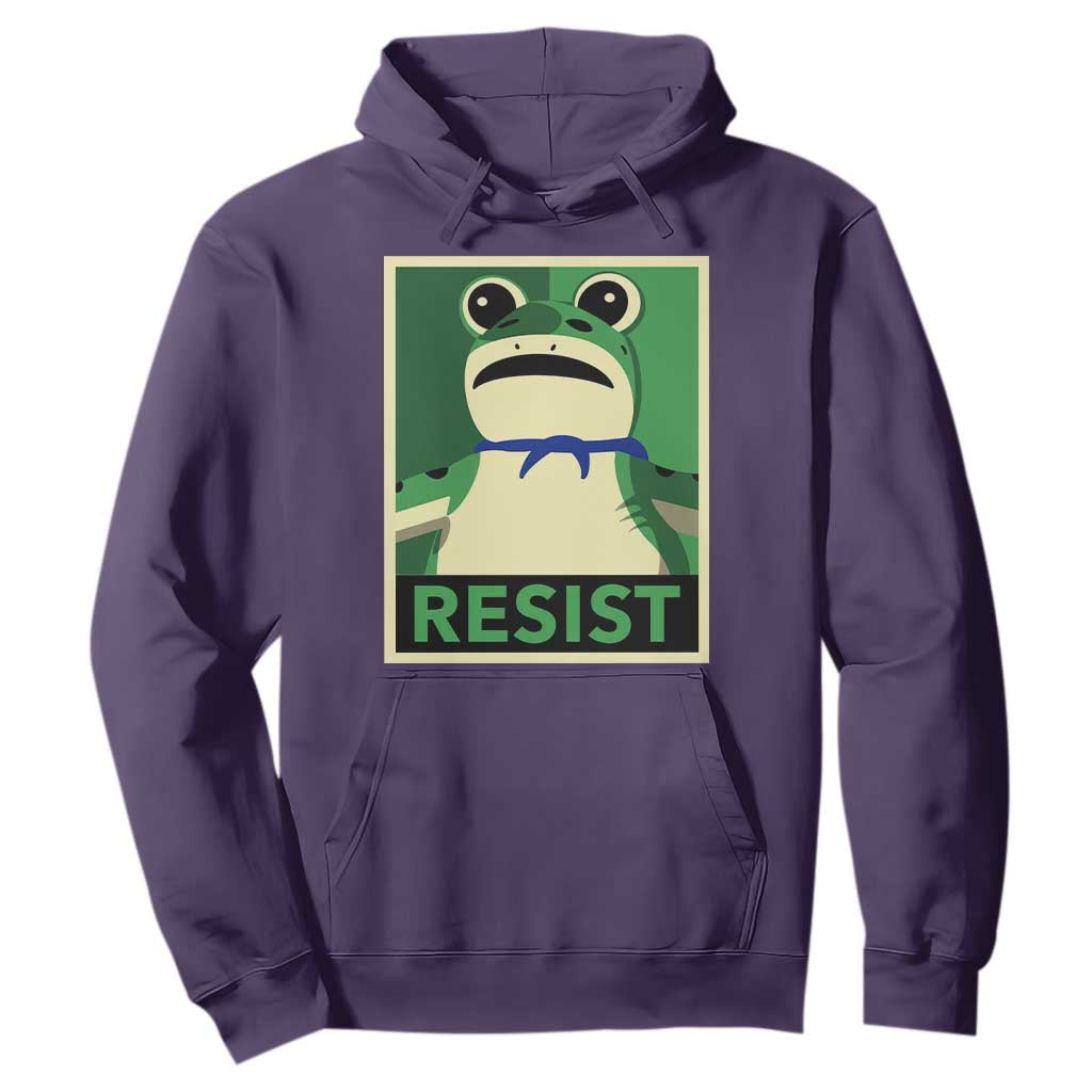 Frog Resist Poster Graphic Hoodie Portland Resistance Protest Minimalist TS02 Purple Print Your Wear