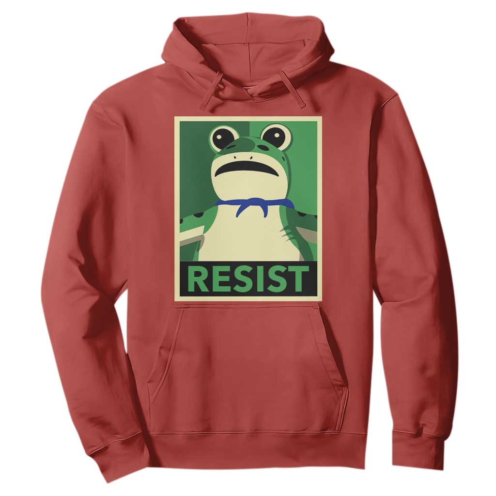 Frog Resist Poster Graphic Hoodie Portland Resistance Protest Minimalist TS02 Red Print Your Wear