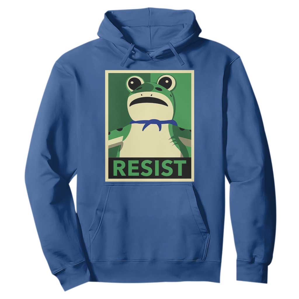 Frog Resist Poster Graphic Hoodie Portland Resistance Protest Minimalist TS02 Royal Blue Print Your Wear