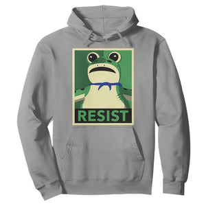 Frog Resist Poster Graphic Hoodie Portland Resistance Protest Minimalist TS02 Sport Gray Print Your Wear