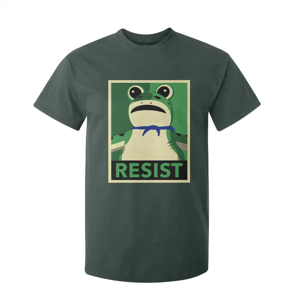 Frog Resist Poster Graphic T Shirt For Kid Portland Resistance Protest Minimalist TS02 Dark Forest Green Print Your Wear