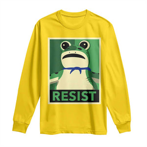 Frog Resist Poster Graphic Long Sleeve Shirt Portland Resistance Protest Minimalist TS02 Daisy Print Your Wear