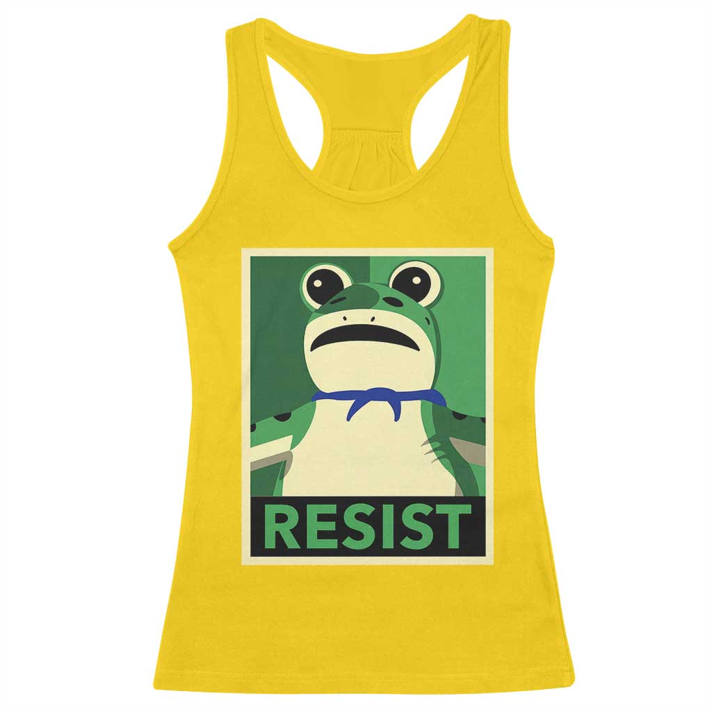 Frog Resist Poster Graphic Racerback Tank Top Portland Resistance Protest Minimalist TS02 Daisy Print Your Wear