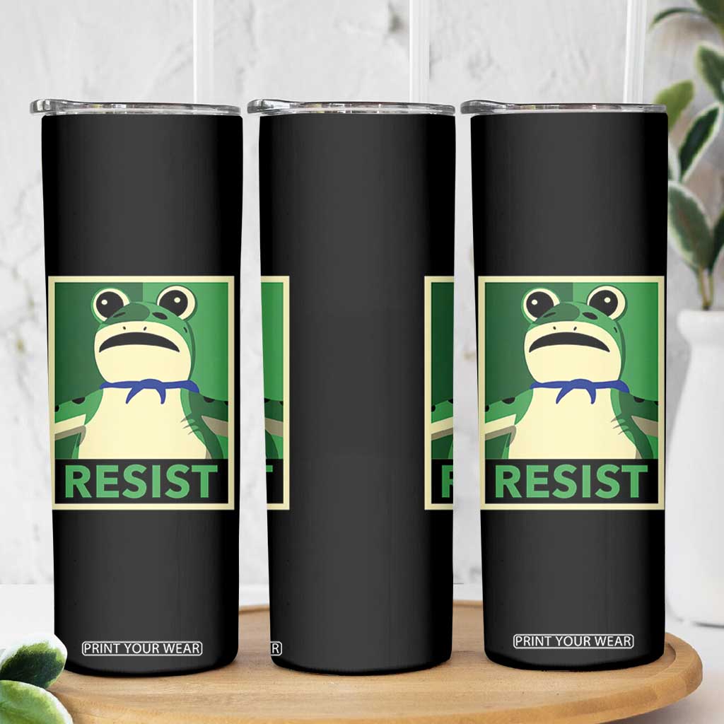 Frog Resist Poster Graphic Skinny Tumbler Portland Resistance Protest Minimalist TS02 Print Your Wear