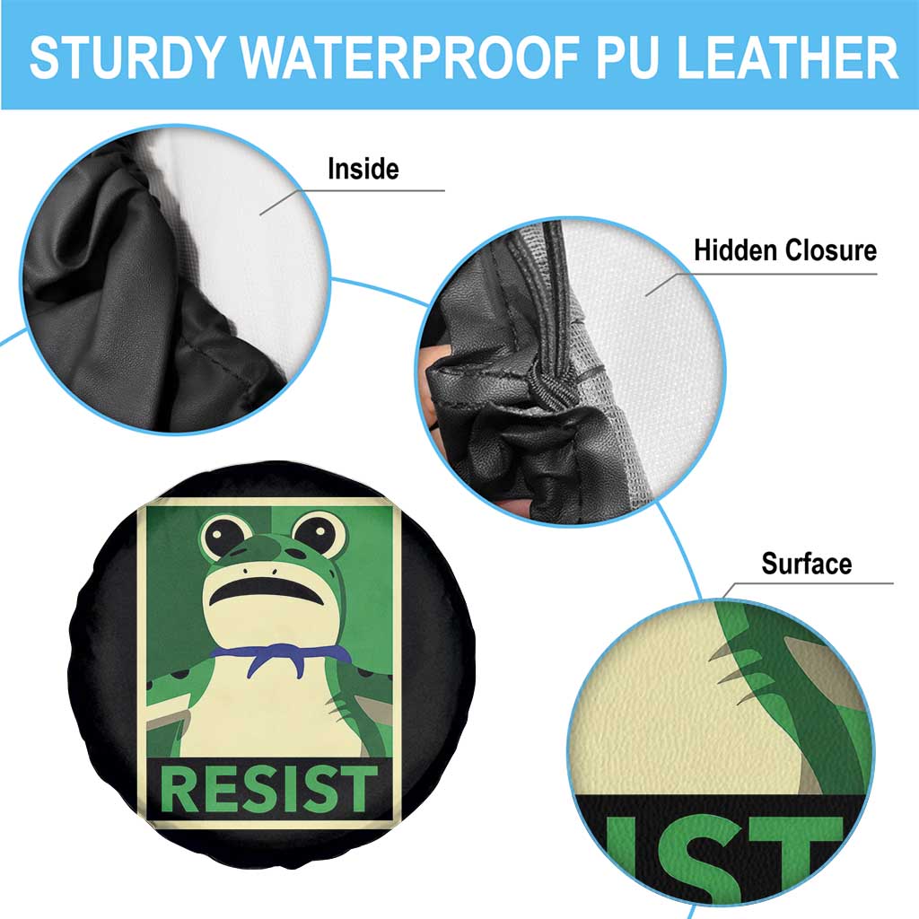 Frog Resist Poster Graphic Spare Tire Cover Portland Resistance Protest Minimalist TS02 Print Your Wear