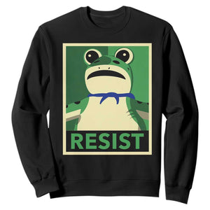 Frog Resist Poster Graphic Sweatshirt Portland Resistance Protest Minimalist TS02 Black Print Your Wear