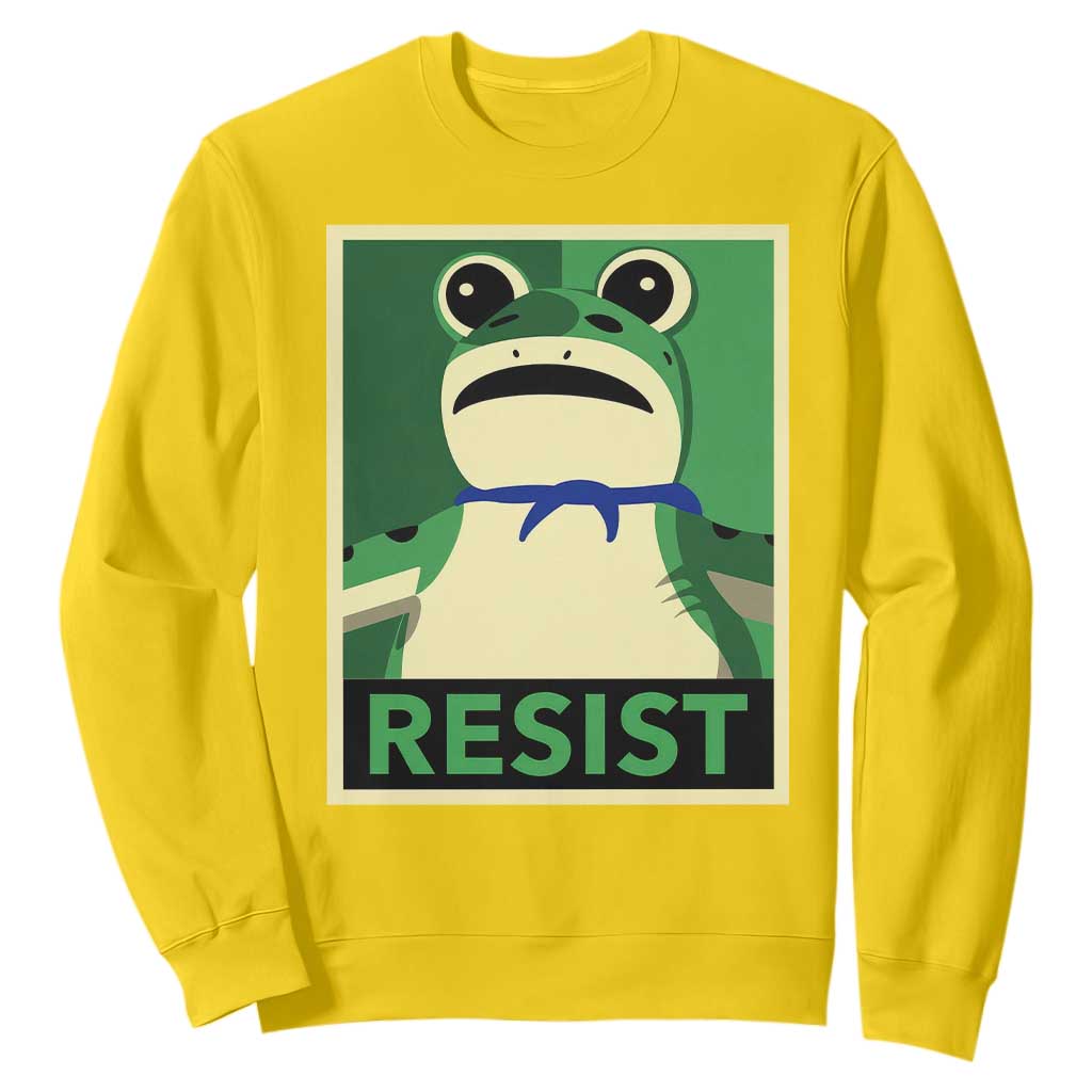 Frog Resist Poster Graphic Sweatshirt Portland Resistance Protest Minimalist TS02 Daisy Print Your Wear