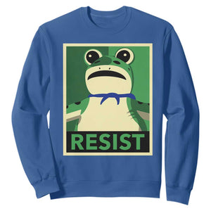 Frog Resist Poster Graphic Sweatshirt Portland Resistance Protest Minimalist TS02 Royal Blue Print Your Wear