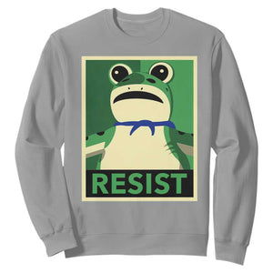 Frog Resist Poster Graphic Sweatshirt Portland Resistance Protest Minimalist TS02 Sport Gray Print Your Wear