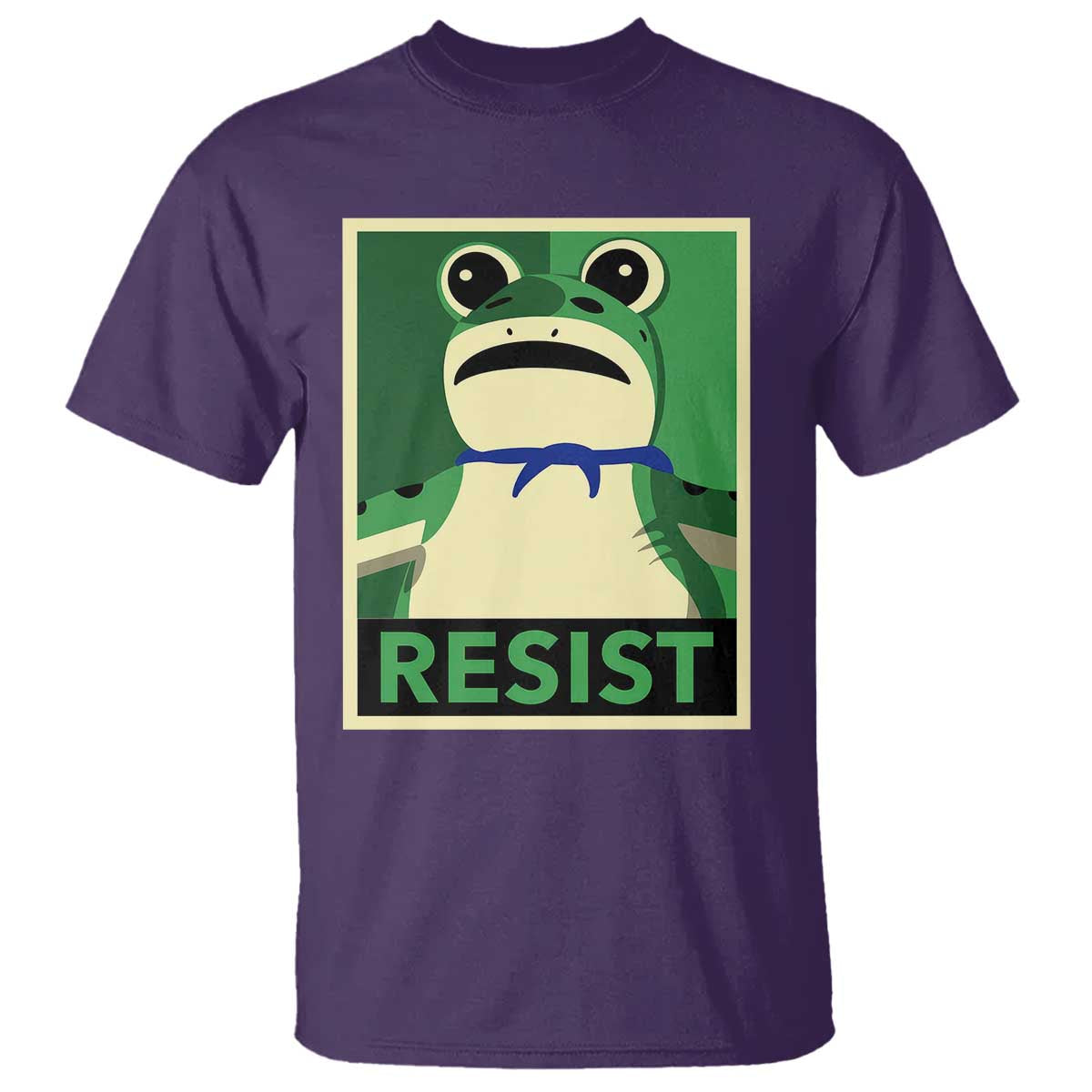 Frog Resist Poster Graphic T Shirt Portland Resistance Protest Minimalist TS02 Purple Print Your Wear