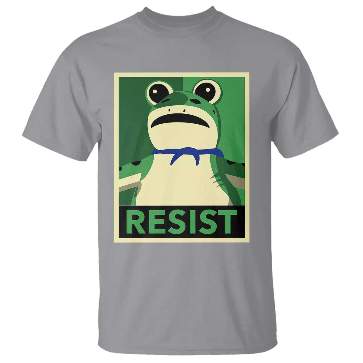 Frog Resist Poster Graphic T Shirt Portland Resistance Protest Minimalist TS02 Sport Gray Print Your Wear
