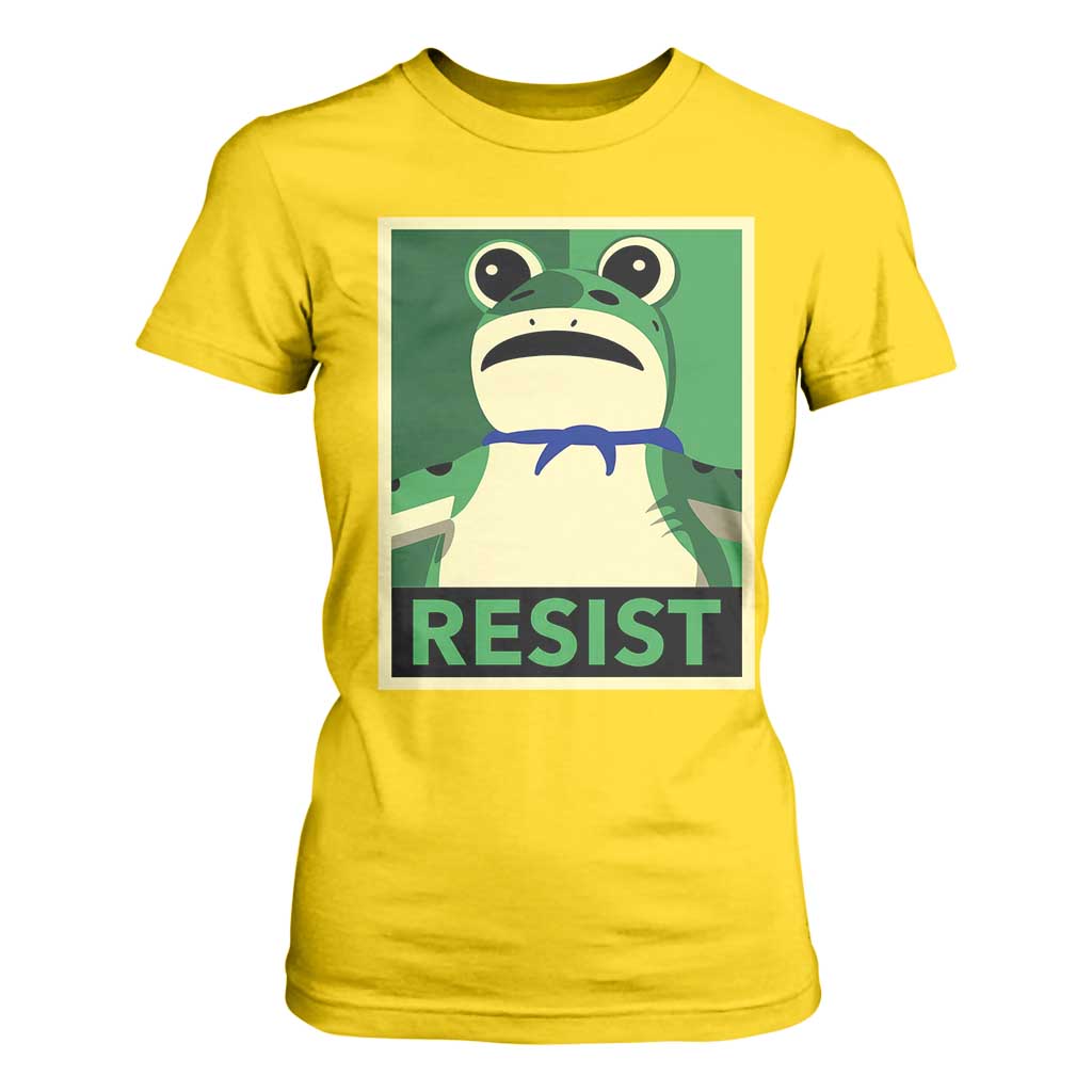 Frog Resist Poster Graphic T Shirt For Women Portland Resistance Protest Minimalist TS02 Daisy Print Your Wear