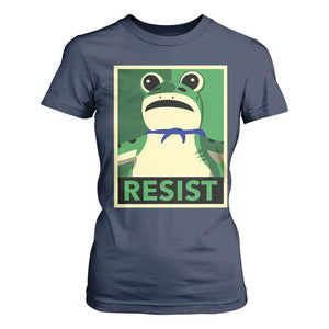 Frog Resist Poster Graphic T Shirt For Women Portland Resistance Protest Minimalist TS02 Navy Print Your Wear