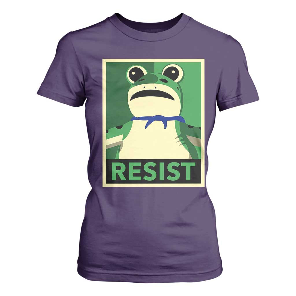 Frog Resist Poster Graphic T Shirt For Women Portland Resistance Protest Minimalist TS02 Purple Print Your Wear
