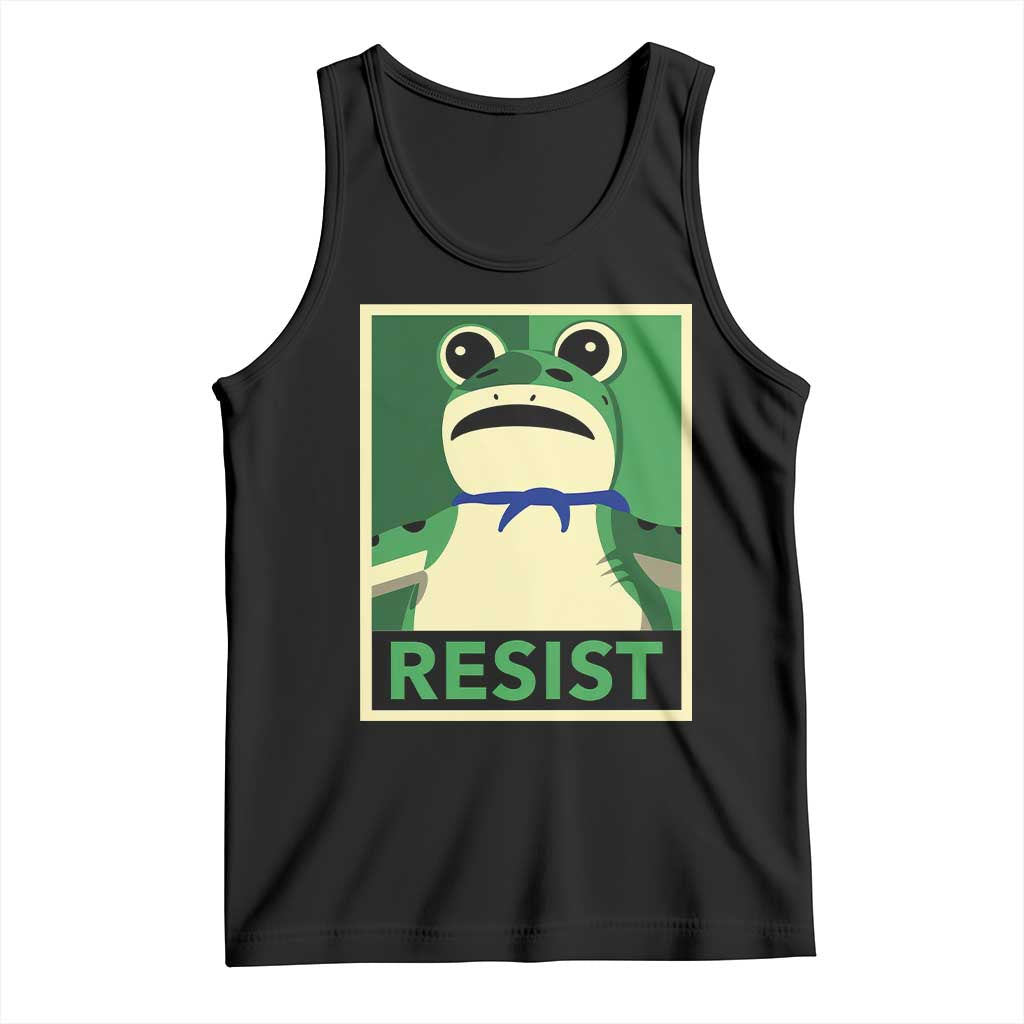 Frog Resist Poster Graphic Tank Top Portland Resistance Protest Minimalist TS02 Black Print Your Wear