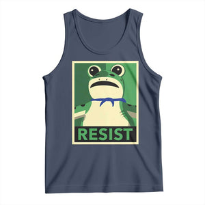 Frog Resist Poster Graphic Tank Top Portland Resistance Protest Minimalist TS02 Navy Print Your Wear