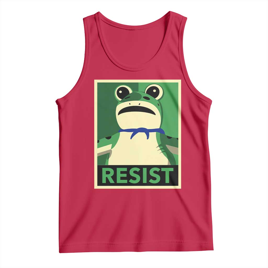 Frog Resist Poster Graphic Tank Top Portland Resistance Protest Minimalist TS02 Red Print Your Wear