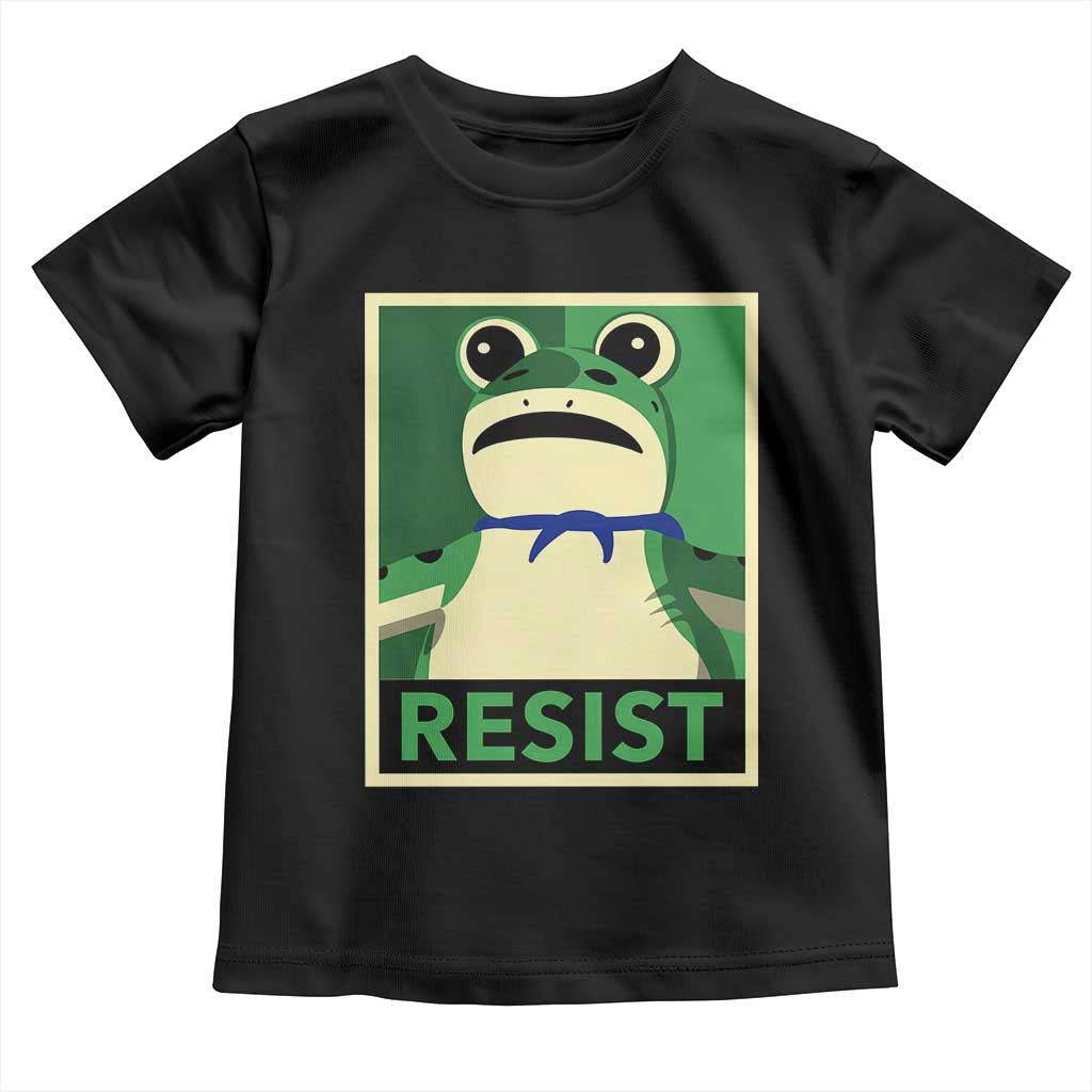 Frog Resist Poster Graphic Toddler T Shirt Portland Resistance Protest Minimalist TS02 Black Print Your Wear