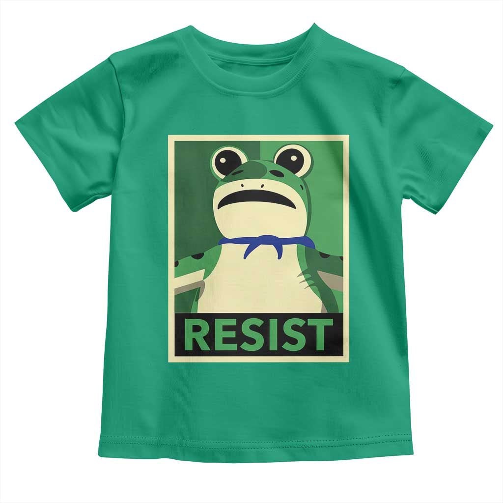 Frog Resist Poster Graphic Toddler T Shirt Portland Resistance Protest Minimalist TS02 Irish Green Print Your Wear
